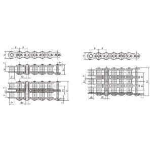 Catena a rulli di precisione a passo corto tipo coppiglia serie A