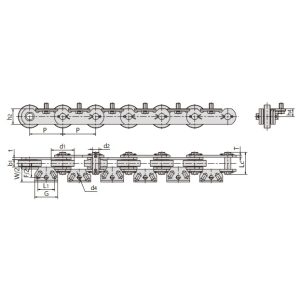 catena di trasporto per lavabottiglie