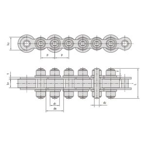 catene di trasporto con rulli grandi