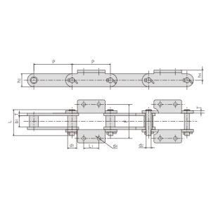 catena di trasporto con attacchi