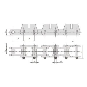 catena di trasporto con attacchi