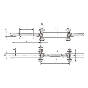 catena di trasporto a doppia cerniera