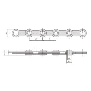 catena a foglia con perno cavo