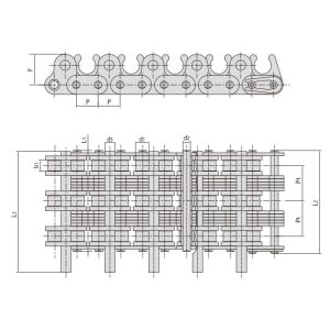 catena a rulli per macchine tessili