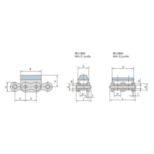 catena a piastre con attacco in gomma