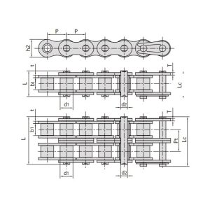 catena a rulli autolubrificante a passo corto