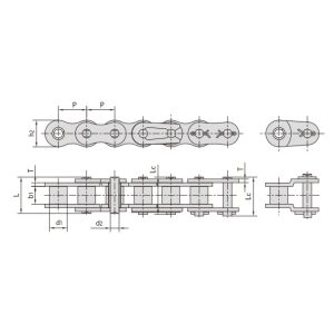 catena a rulli a passo corto in acciaio inox